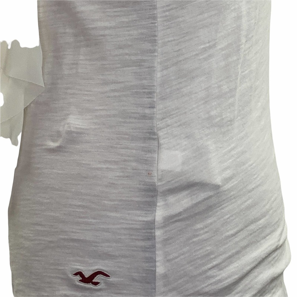 HOLLISTER Solid White Ruffled Front Sleeveless Burnout Racerback Tank Top - Picture 2 of 12